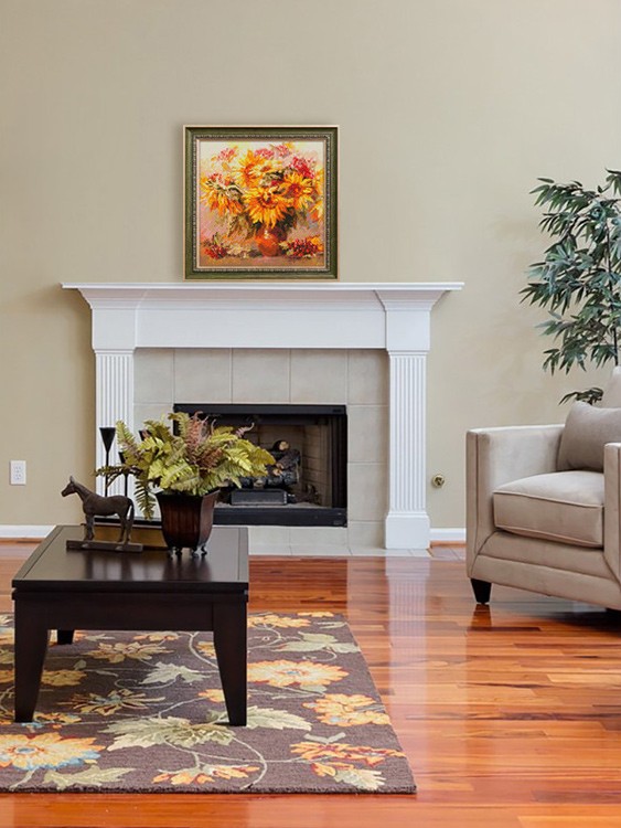 Алмазная вышивка «Подсолнухи и калина» — картинка 7