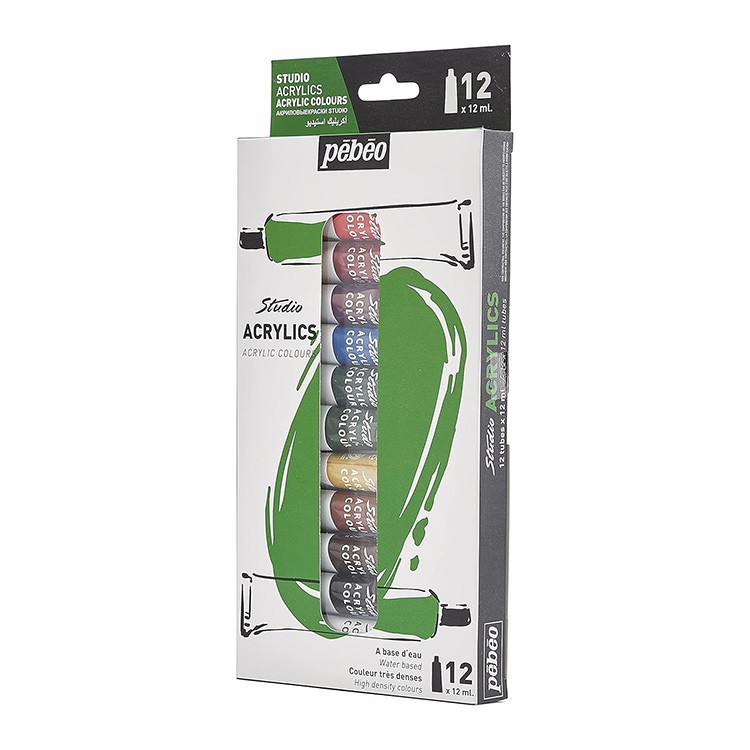 Набор акриловых красок Pebeo  Studio Acrylics 12 цветов, 12 мл — картинка 4