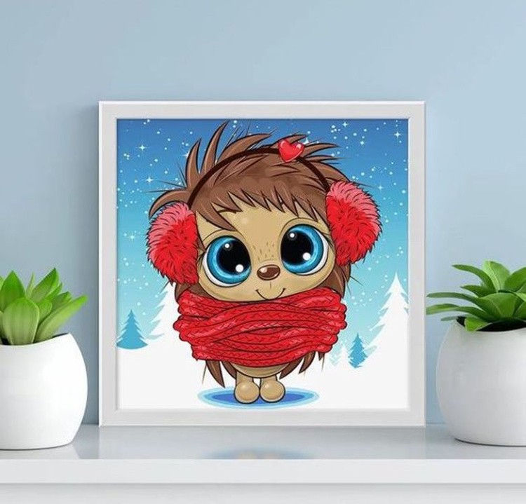 Алмазная вышивка «Ежик зимой» — картинка 3