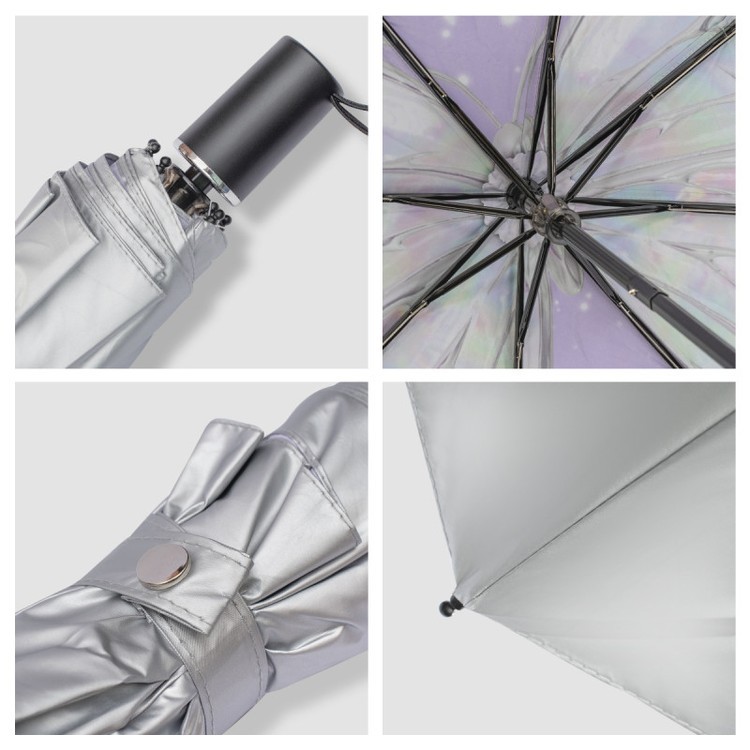 Зонт двусторонний Волшебная бабочка, складной, 8 спиц, механический — картинка 2