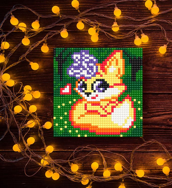 Алмазная вышивка «Лисенок» (на магнитной основе) — картинка 2