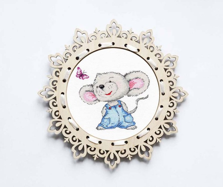 Рамка деревянная круглая, 21x21 см — картинка 2