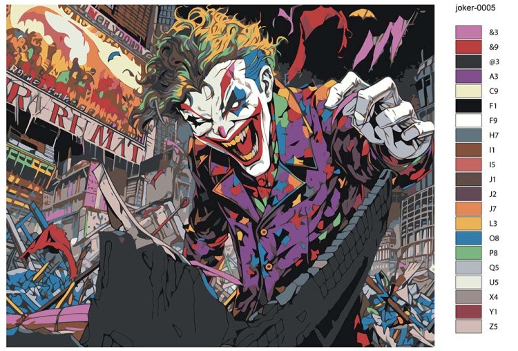 Картина по номерам «Джокер Joker: Злодей из комиксов» — картинка 2