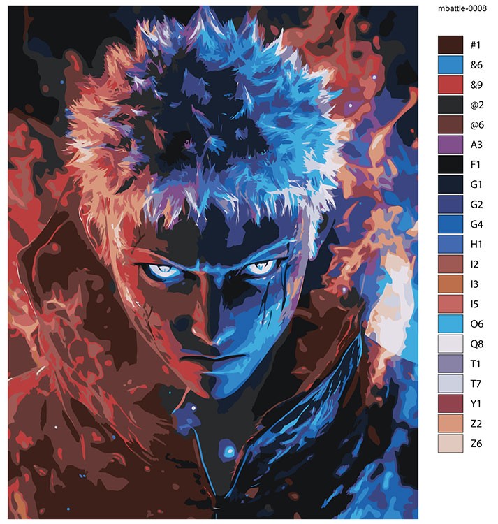 Картина по номерам «Аниме манга Магическая битва: Юдзи арт» — картинка 2