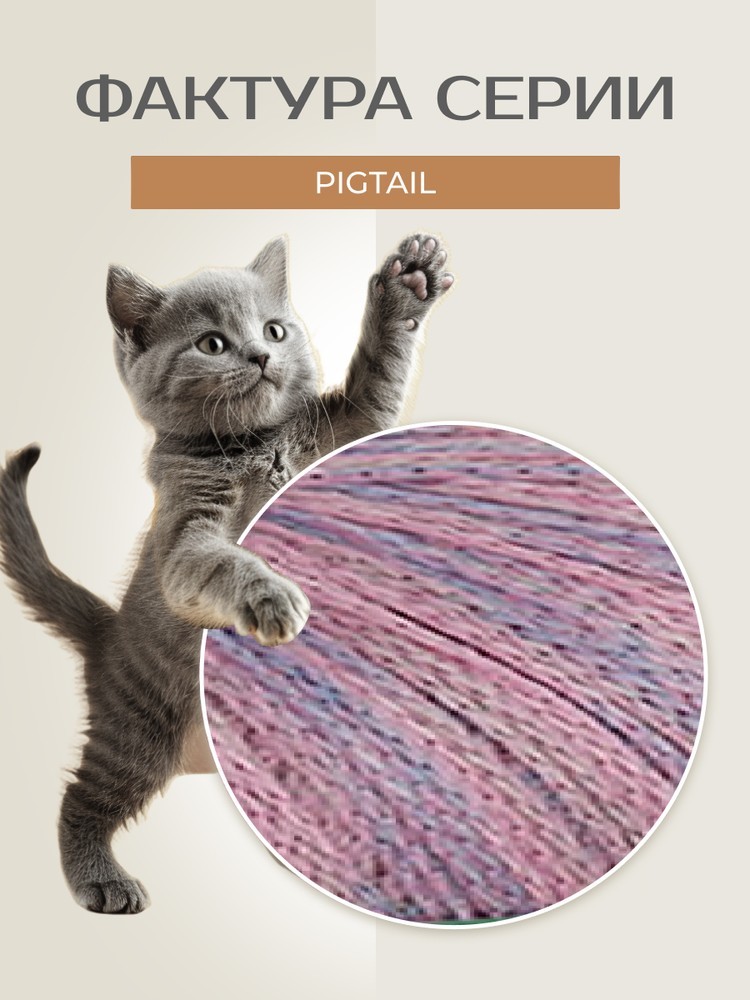 Пряжа Семеновская пряжа Pigtail (Косичка) (51588), ковыль-мультиколор 001, 5 шт. по 100 г — картинка 3