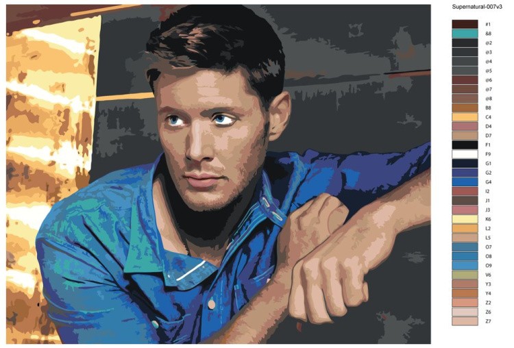 Картина по номерам «Сверхъестественное: Дин Винчестер - Дженсен Эклс» — картинка 2