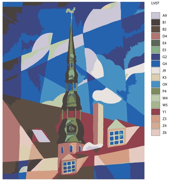 Картина по номерам «Городской шпиль» — картинка 2