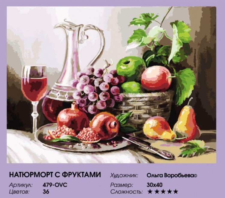 Картина по номерам «Натюрморт с фруктами» — картинка 2
