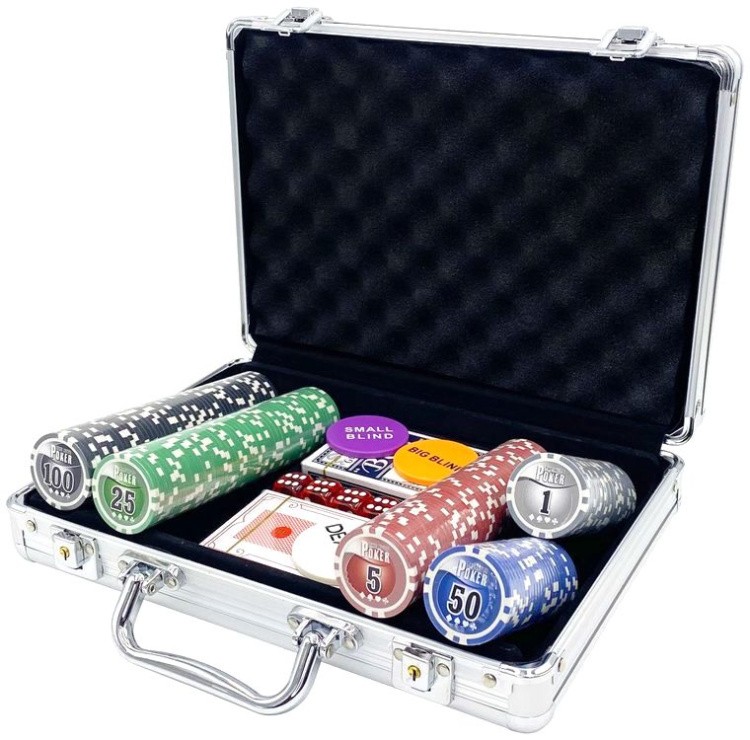 Покерный набор NUTS, 200 фишек, 11,5 г с номиналом в чемодане