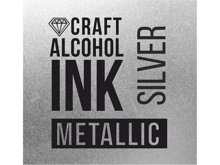 Алкогольные чернила металлик серебро (Silver Metallic) 20 мл, Craft Alcohol INK — картинка 2