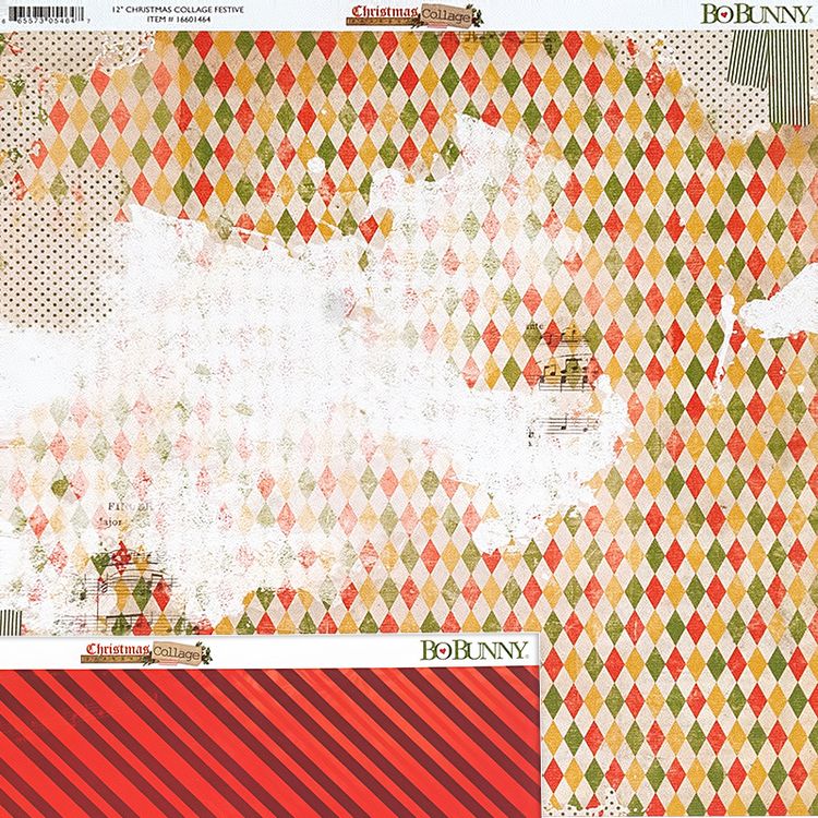 Бумага для скрапбукинга «Christmas Collage Festive», 180 г/м2, 30,5x30,5 см, 25 шт., BoBunny — картинка 2