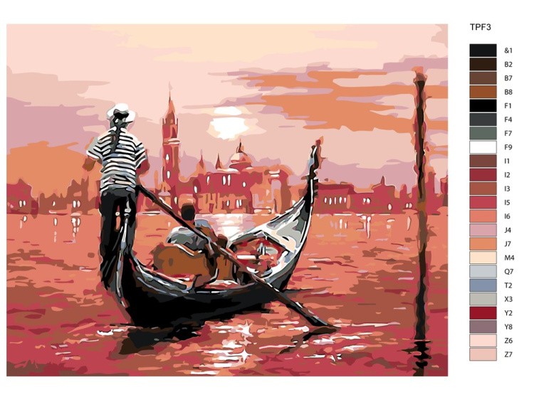 Картина по номерам «Гондола на закате» — картинка 2