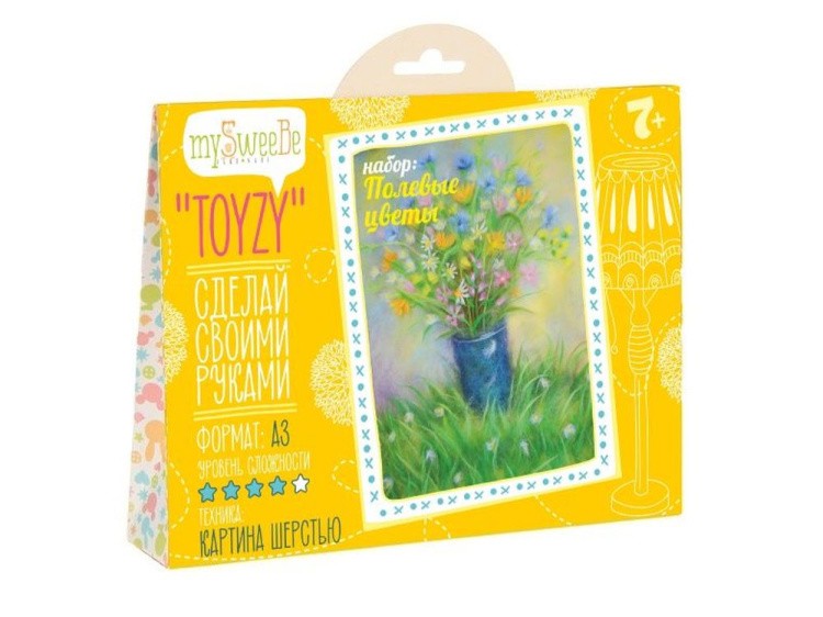 Картина шерстью «Полевые цветы» — картинка 2