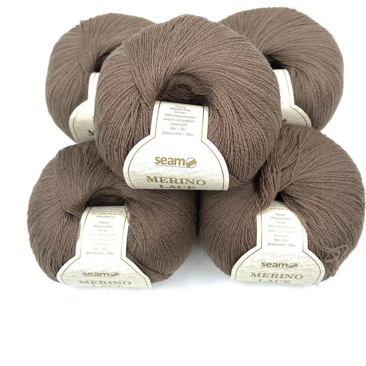 Пряжа SEAM MERINO LACE (25), серо-бежевый, 5 шт. по 50 г — картинка 4
