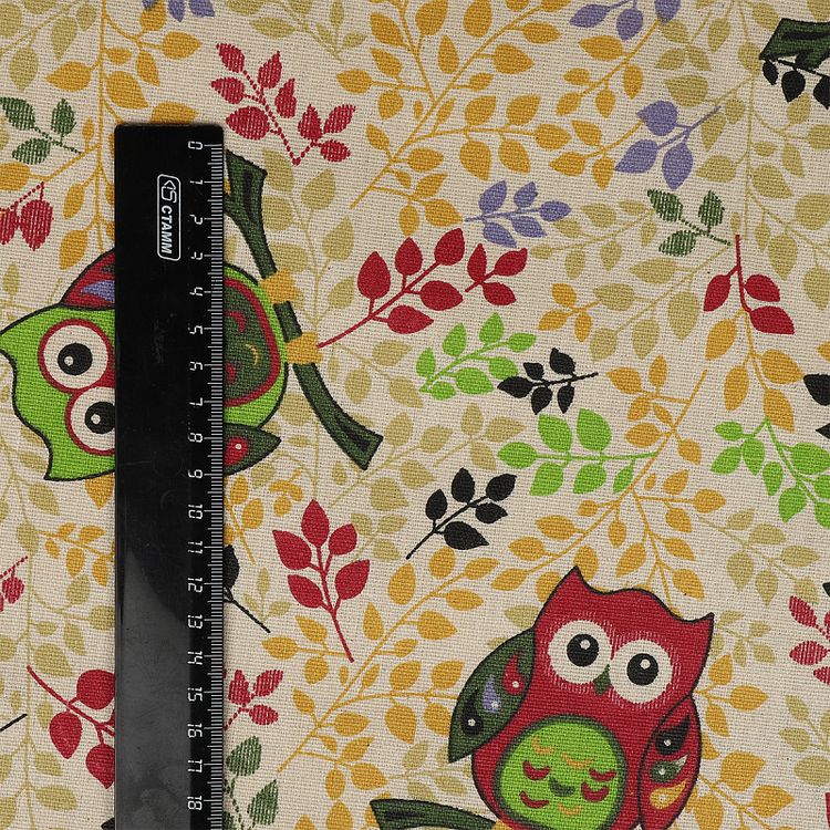 Ткань льняная, 3 м x 150 см, 140 г/м², цвет: бежевый, принт, TBY — картинка 5