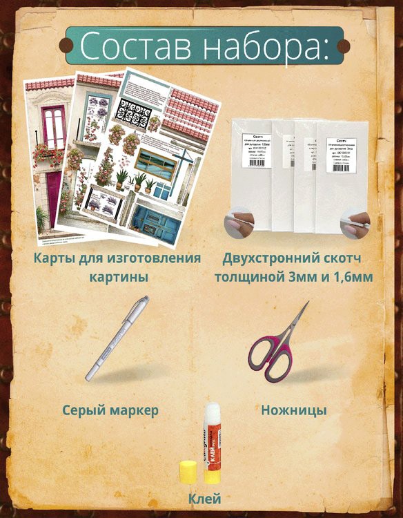 Набор папертоль «Балконы. Миниатюры» 13x28 см, 2 шт. — картинка 4