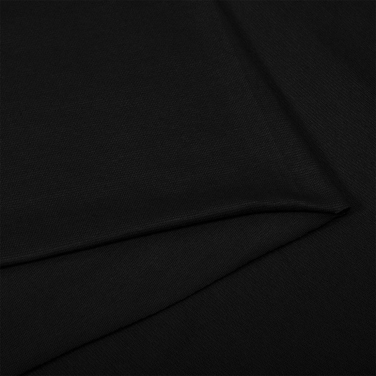 Ткань трикотаж Рибана с лайкрой, 3 м x 170 см, 220 г/м², цвет: черный, TBY — картинка 4