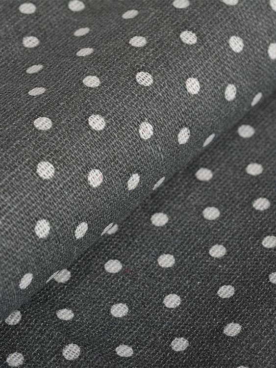 Ткань лен, 140 г/м², 30% лен, 70% хлопок, 3 м, ширина 150 см, цвет: серый, принт, TBY — картинка 2