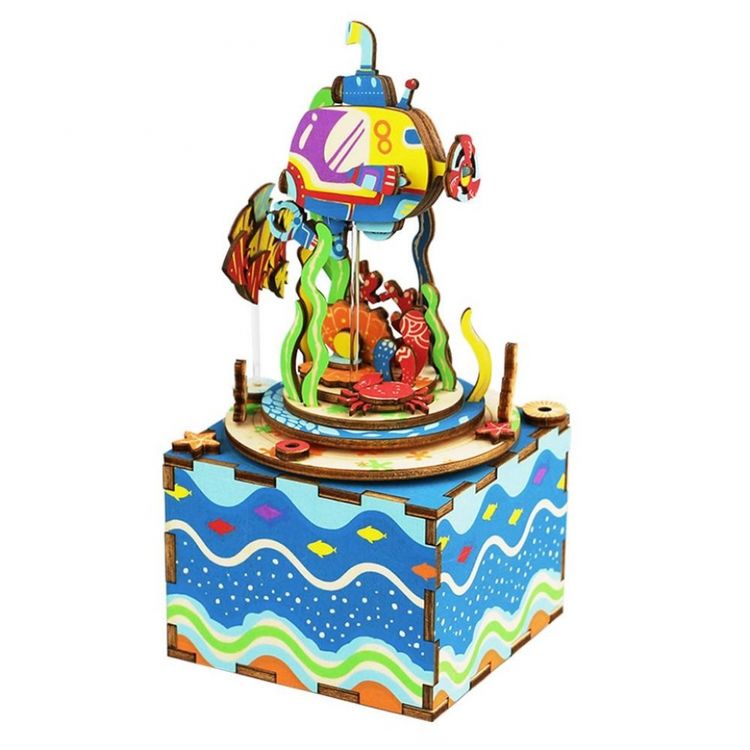 Деревянный 3D конструктор - музыкальная шкатулка «Под водой», Robotime