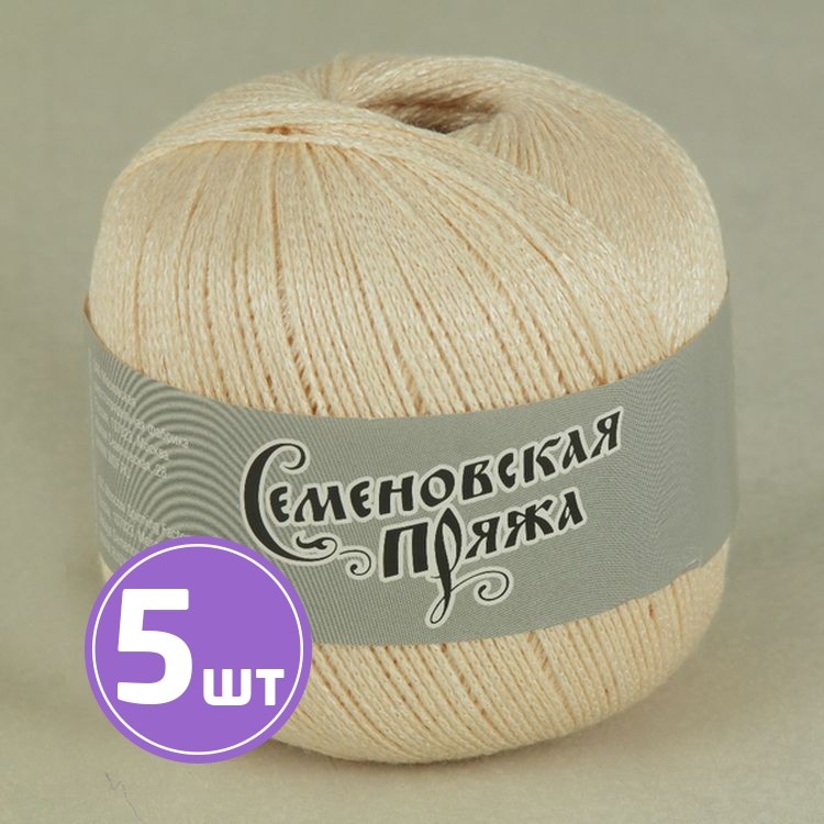 Пряжа Семеновская пряжа Mone (34906), светло-бежевый+В_х1, 5 шт. по 100 г