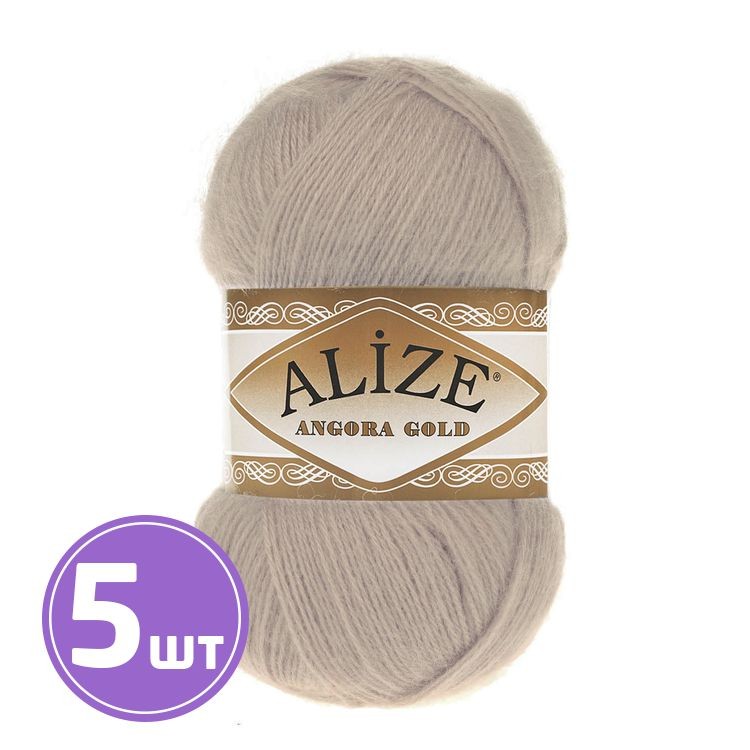 Пряжа ALIZE Angora Gold (506), светло-бежевый, 5 шт. по 100 г