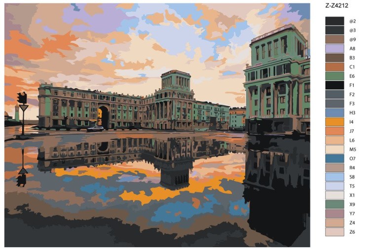 Картина по номерам «Город после дождя» — картинка 2