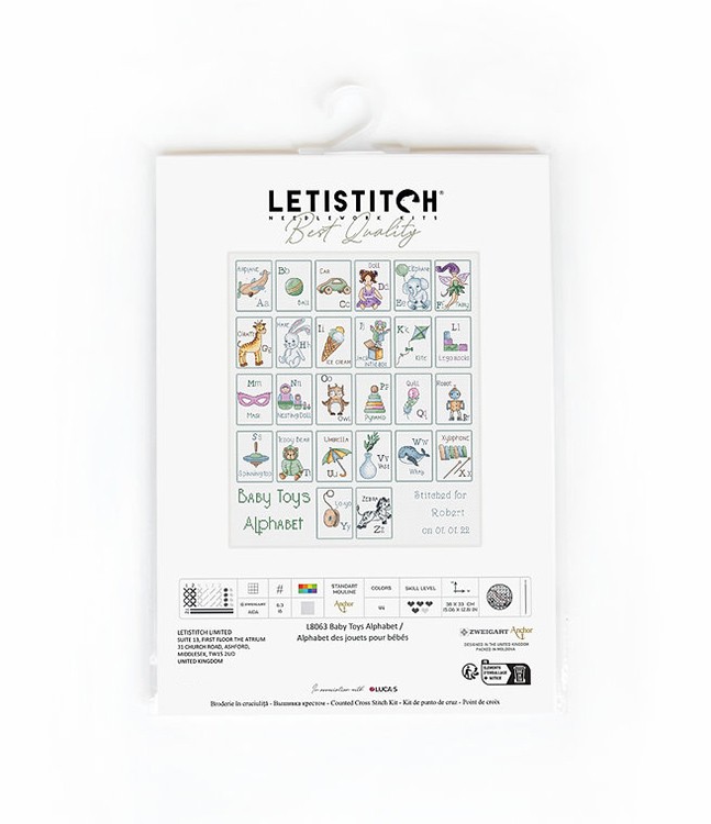 Набор для вышивания «Baby Toys Alphabet (Детские игрушки Алфавит)» — картинка 9