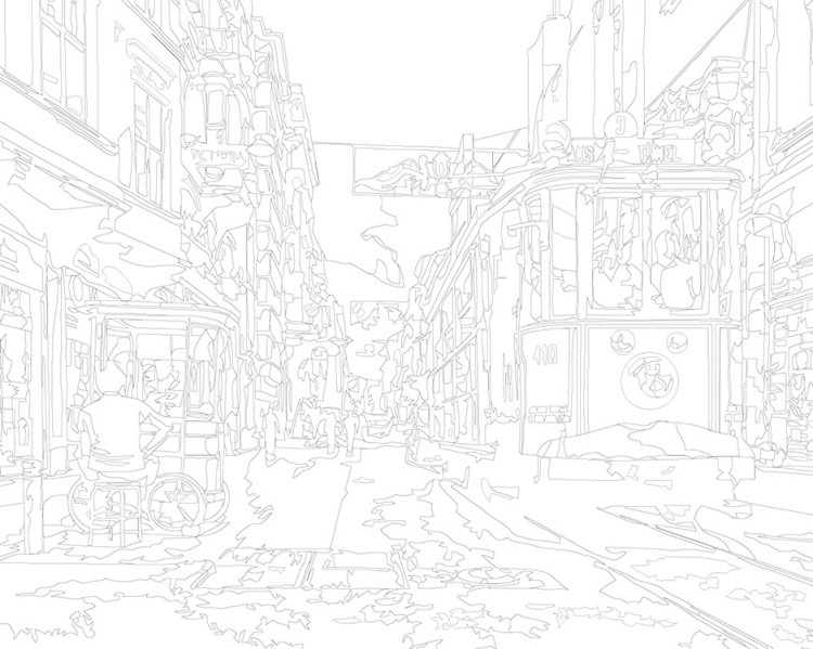 Картина по номерам «Стамбул, Турция: трамвай на улице города» — картинка 3