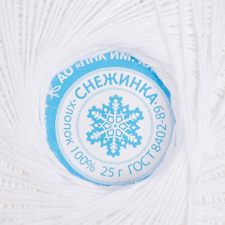 Пряжа ПНК им.Кирова Снежинка (0101), белый, 20 шт. по 25 г — картинка 4