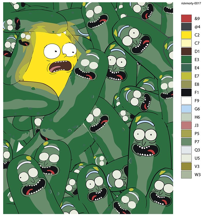 Картина по номерам «Рик и Морти Rick and Morty: Огурчик Рик» — картинка 2