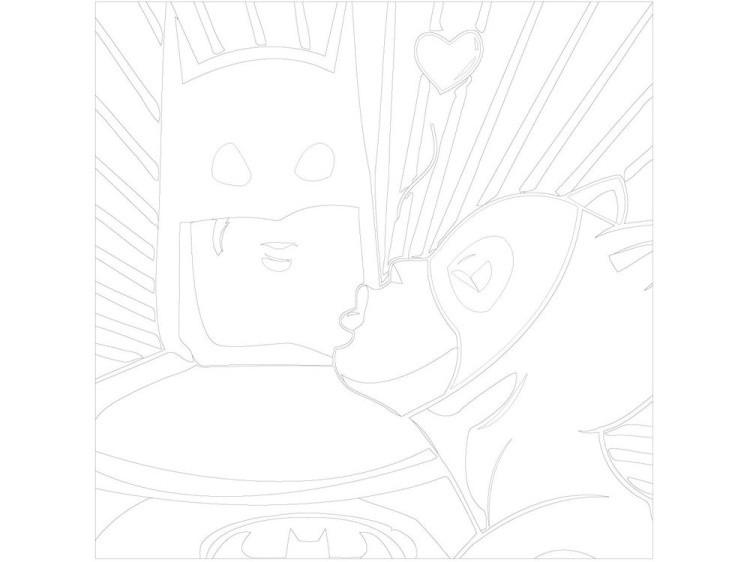 Картина по номерам «Бэтмен и женщина-кошка: Поцелуй» — картинка 3