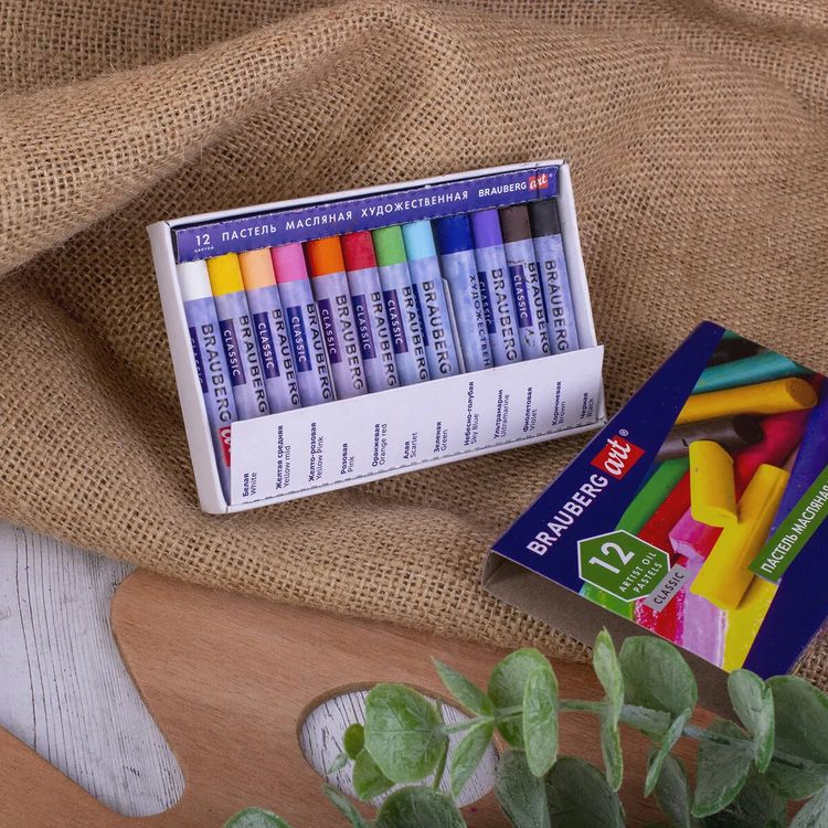 Пастель масляная художественная, 12 цв., круглое сечение, BRAUBERG ART CLASSIC — картинка 9