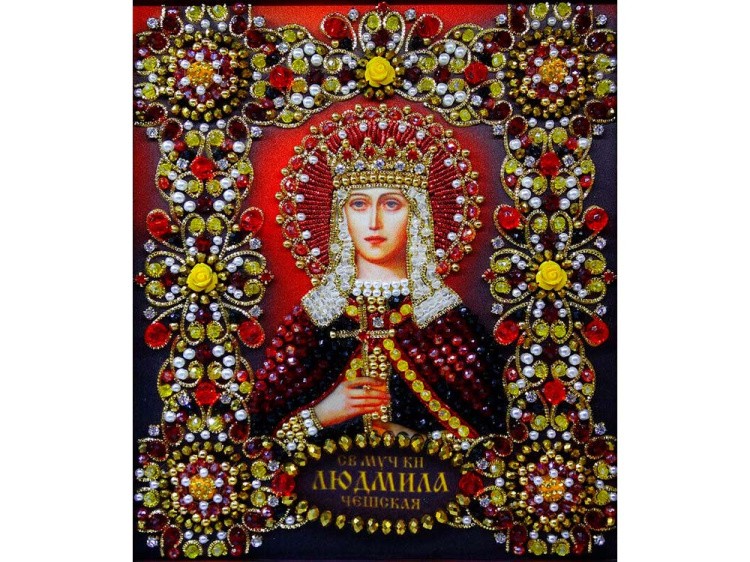 Набор вышивки хрустальными камнями «Святая Людмила»