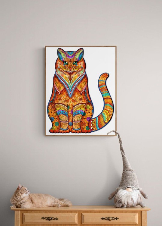 Деревянные пазлы «Сидящий Кот XL», Woodbests — картинка 10