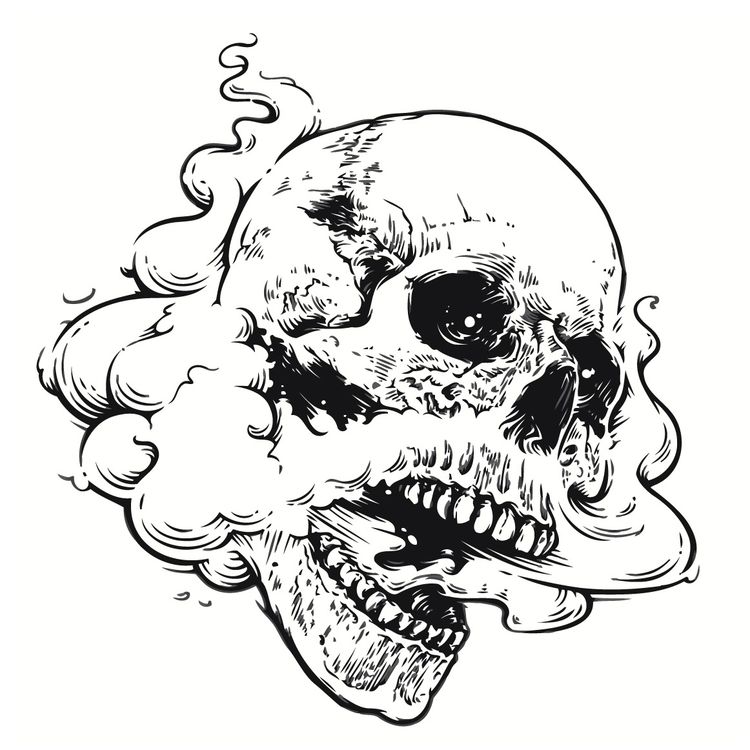 Картина по номерам «Череп с дымом»