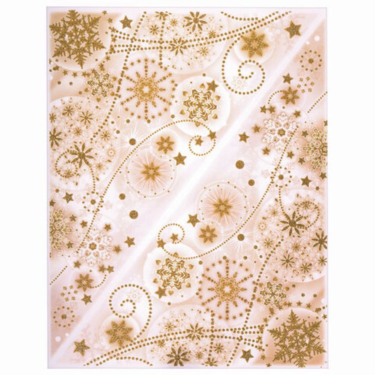 Украшение для окон и стекла «Узоры из золотых снежинок 1» — картинка 2