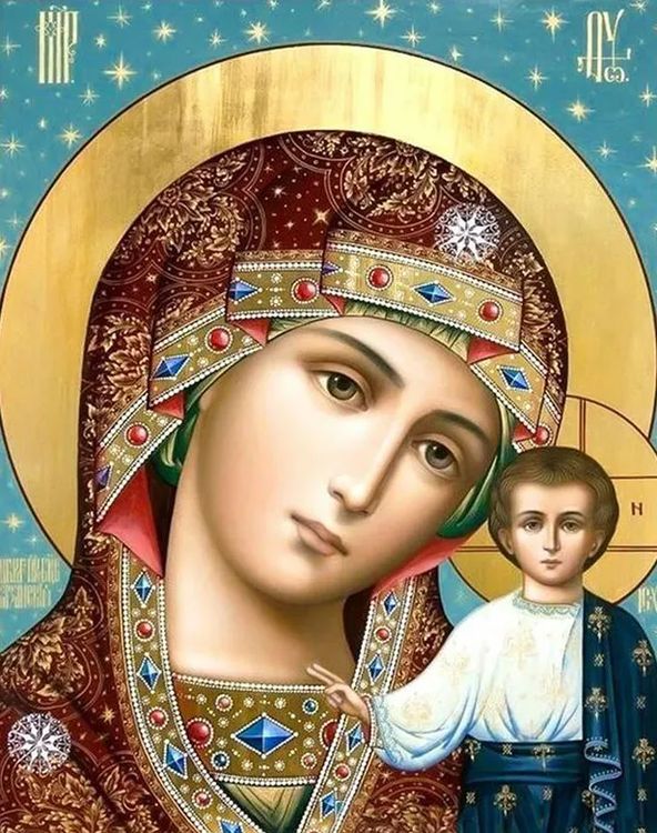 УЦЕНКА. Алмазная вышивка «Икона. Казанская Пресвятая Богородица» (порвана коробка)