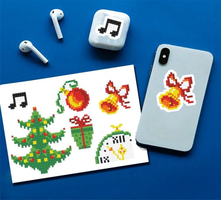 Алмазная вышивка «Новый год» (самоклеящиеся наклейки/стикеры) — картинка 2