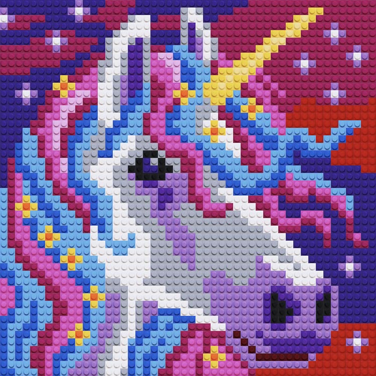 Картина-мозаика из конструктора PIXELIM «Портрет Единорога» — картинка 3