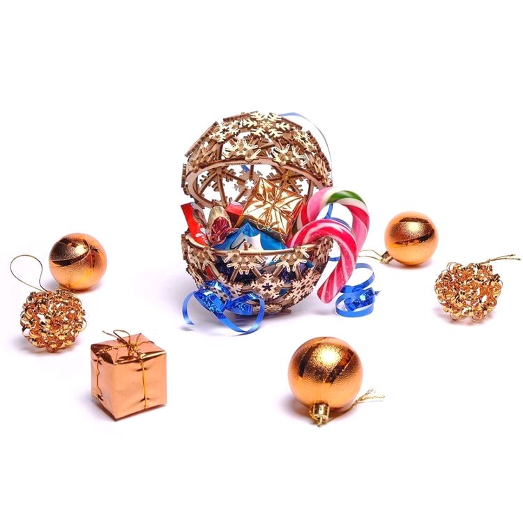 Механическая деревянная сборная модель Wood Trick «Рождественский Шар» — картинка 10