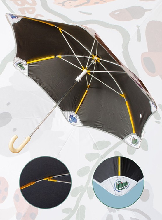 Зонт детский Веселое сафари, трость, 6 спиц, механический, антишторм — картинка 3