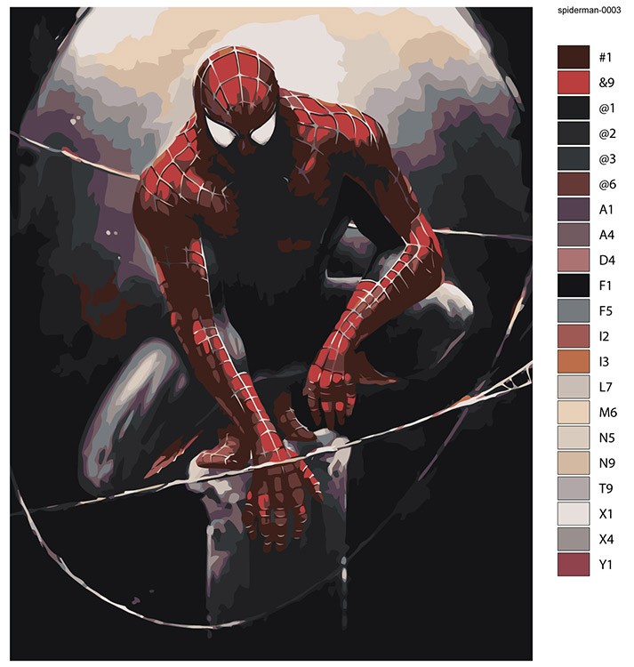 Картина по номерам «Человек паук Spiderman: мрачный арт» — картинка 2