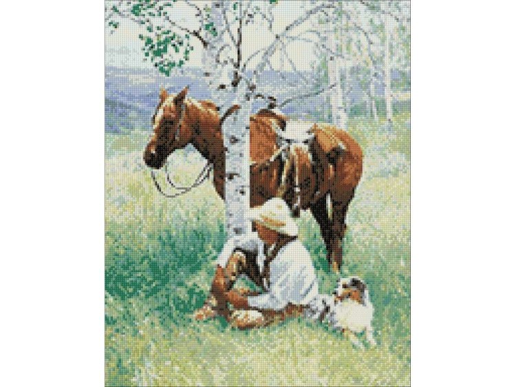 Алмазная вышивка «Охотник на привале» — картинка 2