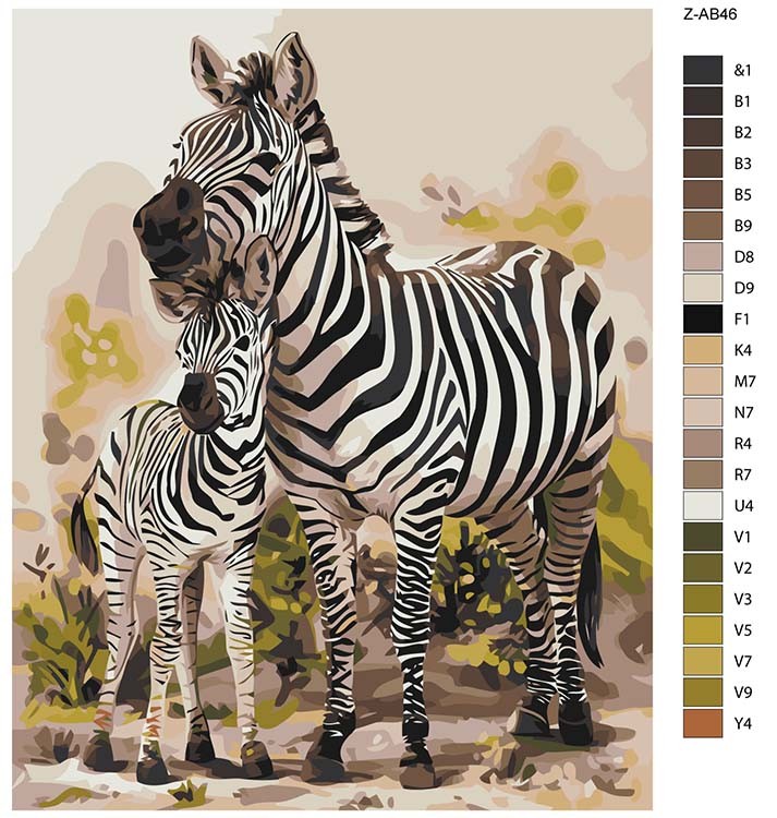 Картина по номерам «Зебры» — картинка 2