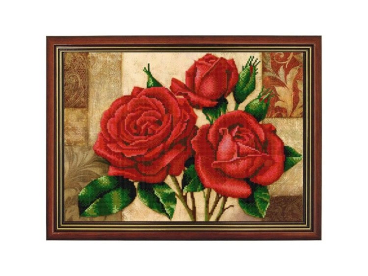 Рисунок на ткани «Красные розы»