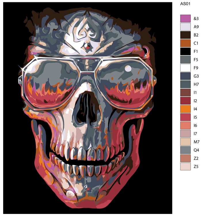 Картина по номерам «Узорчатый череп» — картинка 2