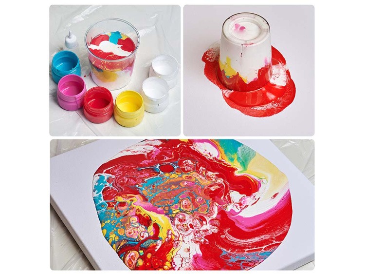 Набор для рисования жидким акрилом Флюид Арт Планета цветов, Molly — картинка 4