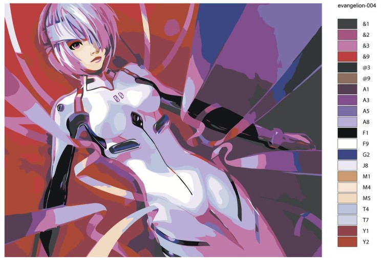 Картина по номерам «Evangelion Евангелион: Рей Аянами 2» — картинка 2