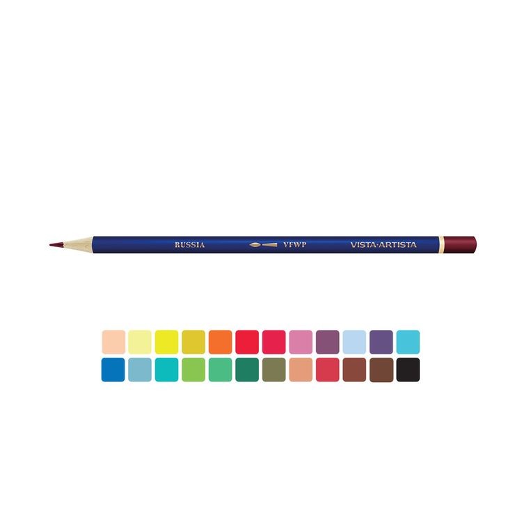 Акварельные карандаши «Fine», заточенные, 2 упаковки по 24 цв., Vista-Artista — картинка 2