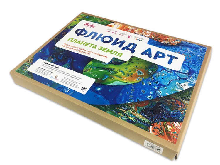 Набор для рисования жидким акрилом Флюид Арт Планета Земля, Molly — картинка 2